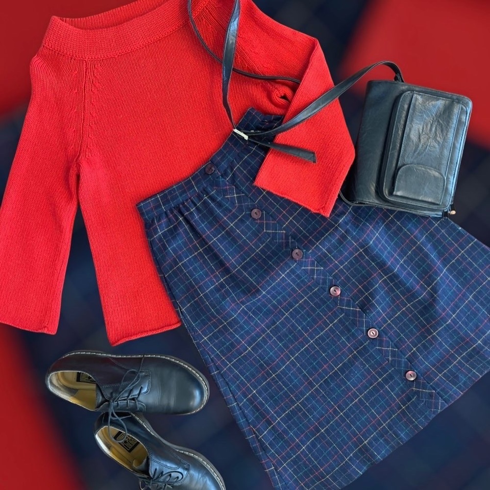 VINTAGE PLAID SKIRT